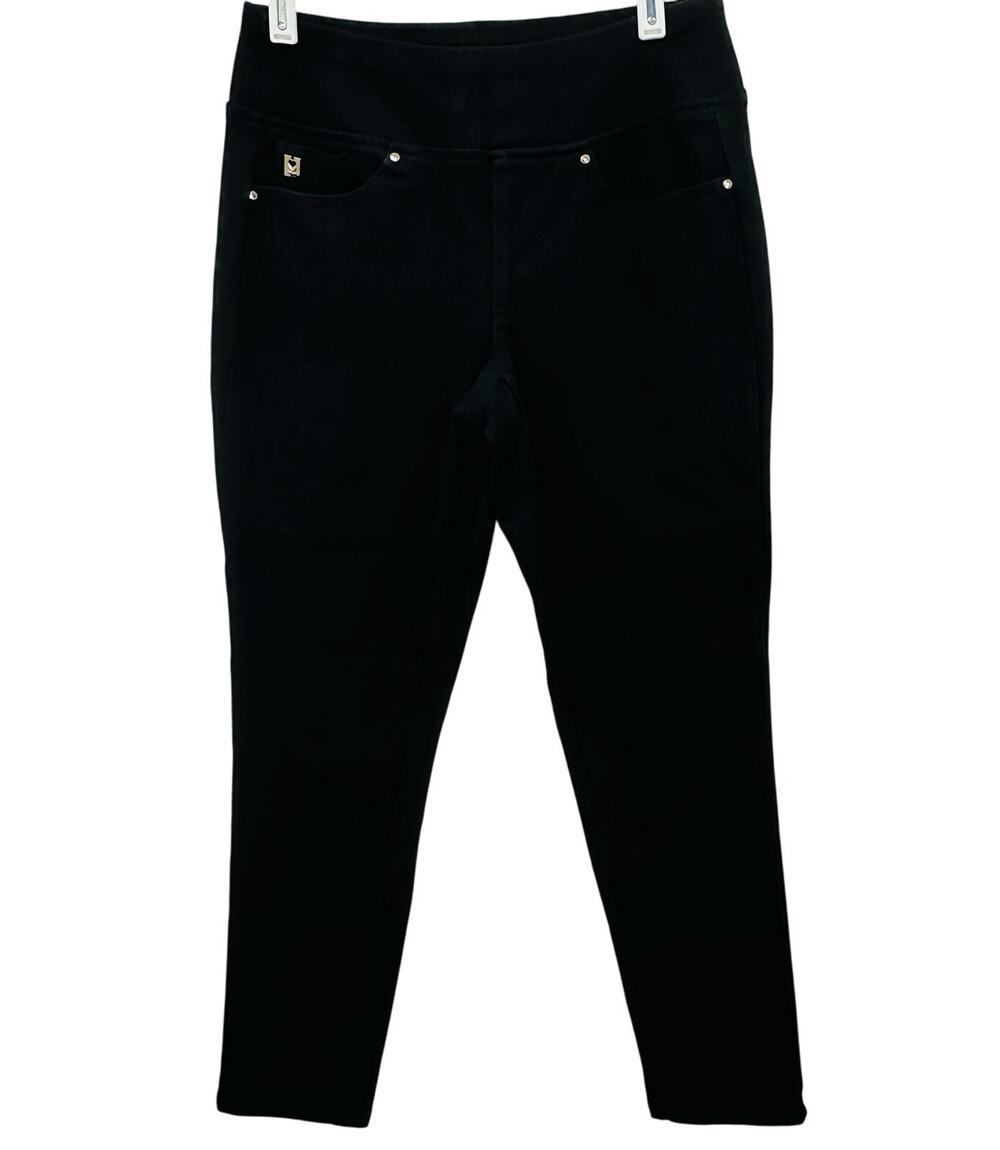 Belle by Kim Gravel Black Pull On Cotton Twill Stretch Jeans Womens Size 4P